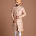 Lucknowi Heavy Embroidered Light Pink Royal Sherwani | Elegant Ethnic Wear | Jaipurio